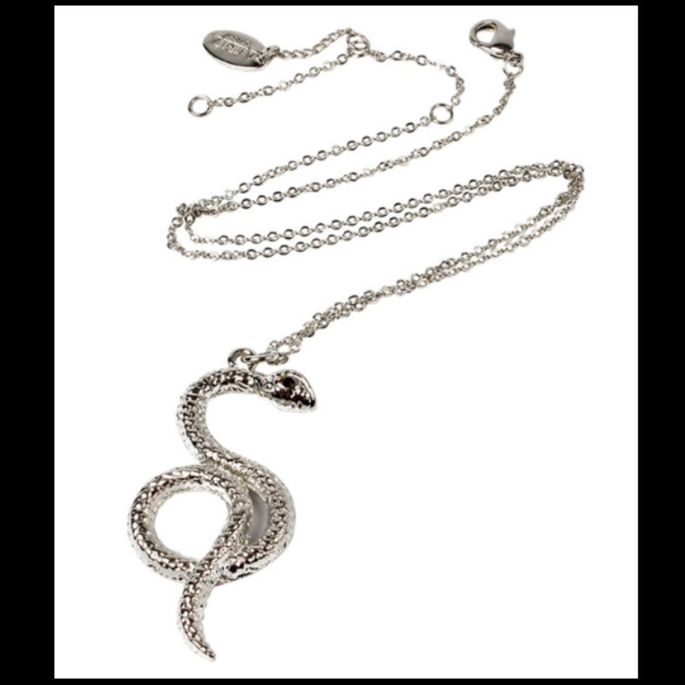 Anaconda Silver-tone Brass Pendant Necklace